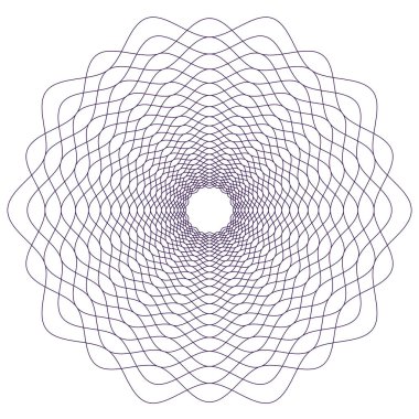 Sertifika veya diploma ve para birimi tasarımı için vektör yuvarlak Guilloche elementleri