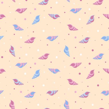 Çok renkli kabuklu, yumuşak, yumuşak yaz desenleri. Mavi ve pembe elementler. Denizci çocuk geçmişi. Güzel iz.