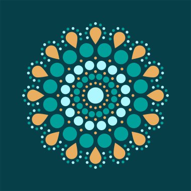 Vector nokta boyama mandalası. Nokta resmin Aborjin stili