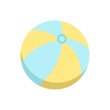 Plaj topu. Vektör çizimi. Dekoratif şirin unsur. Yaz sporu.