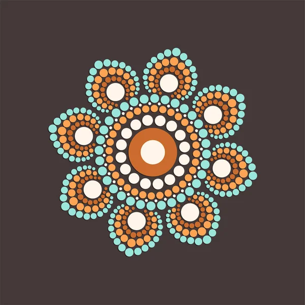 Pintura Ponto Encontra Mandalas Estilo Aborígine Pintura Ponto Poder Mandala — Vetor de Stock