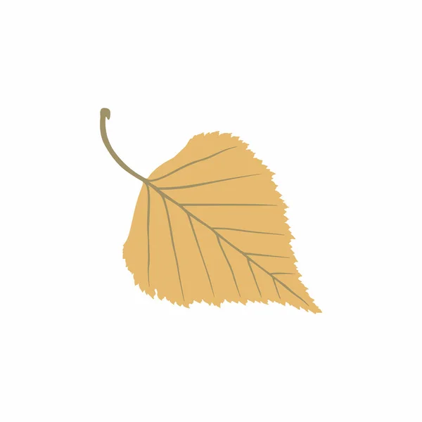 Graceful ochre leaf. Flat twig. Vector isolated element. Garden plant. Icon — Stockvektor