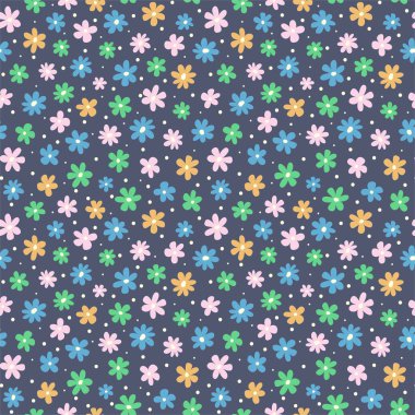 Kusursuz bir çiçek deseni. Renkli, sevimli çocukların arka planı. Yaz güzel baskısı.