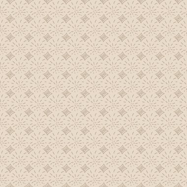 Vektör kusursuz desen çiziyor. Çizgili el, kahverengi tek renkli arka plan çizmiş. Kumaş, duvar kağıdı, ambalaj için süs.