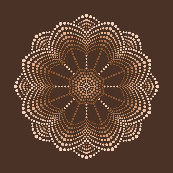 Vector dot pintura mandalas verdes. Estilo aborigen de la pintura de puntos — Archivo Imágenes Vectoriales