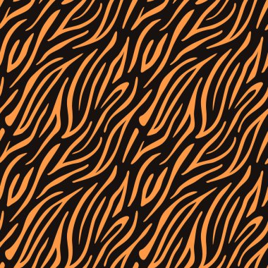 Vektör kusursuz desen. Turuncu ve siyah çizgili doku tekerrür ediyor. Arkaplan şablonu tasarımı.