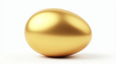 Beyaz Arkaplanda Lüks Altın Yumurta