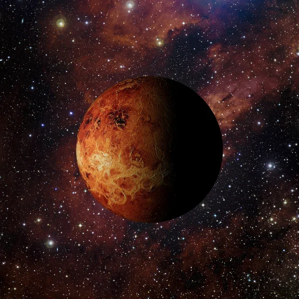 Sistema solare pianeta Venere su sfondo nebuloso rendering 3d . — Foto Stock