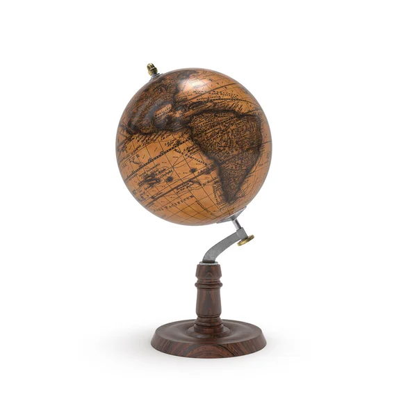 Globe old map of earth 3d rendering — Stock Photo, Image