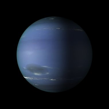 Neptune güneş sistemi gezegende siyah arka plan 3d render. Nasa tarafından döşenmiş bu görüntü unsurları