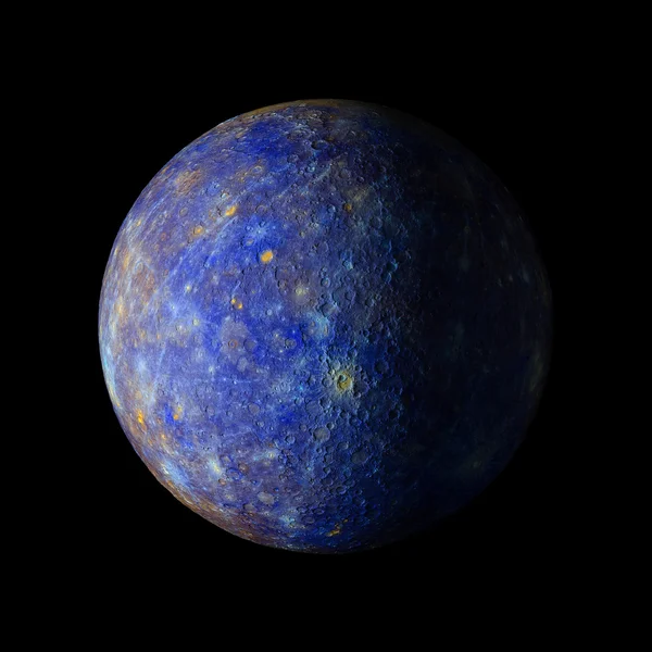 Quecksilber Sonnensystem Planet auf schwarzem Hintergrund 3D-Rendering. Elemente dieses Bildes von der nasa — Stockfoto