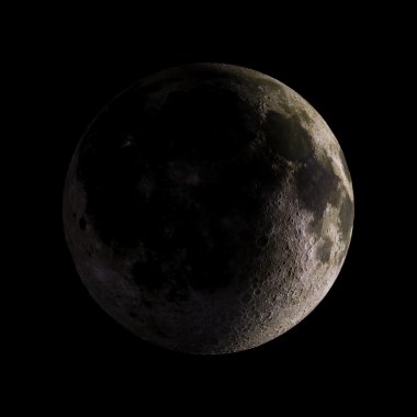 Ay güneş sistemi siyah arka plan 3d render gezegende. Nasa tarafından döşenmiş bu görüntü unsurları