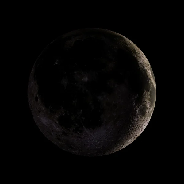 Luna Sistema solare pianeta su sfondo nero rendering 3d. Elementi di questa immagine forniti dalla NASA — Foto Stock