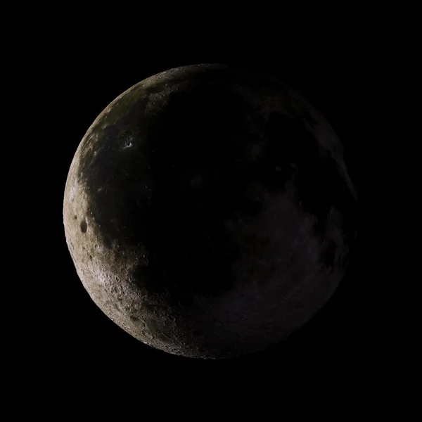 Luna Sistema solare pianeta su sfondo nero rendering 3d. Elementi di questa immagine forniti dalla NASA — Foto Stock
