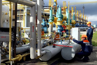 Acil müdahale egzersiz çalışan gaz kompresör istasyonu c