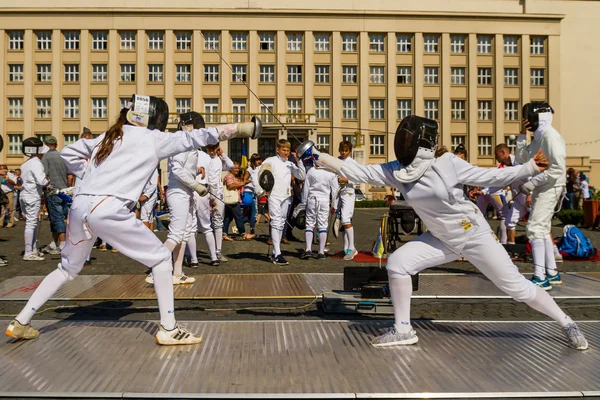 Día de la Cultura Física y el Deporte en Uzhgorod — Foto de Stock