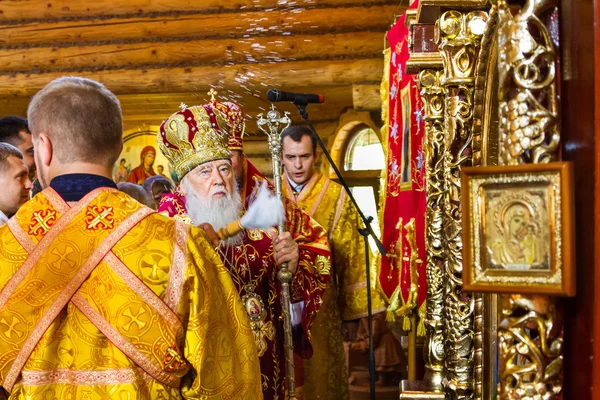 La visita del Patriarca de la Iglesia Ortodoxa Ucraniana Kiev — Foto de Stock