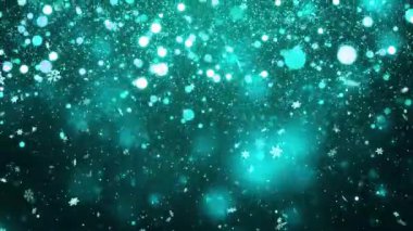 blizzard snowfall glitter bokeh particles falling snowflakes animation holiday Christmas, happy new year abstract background