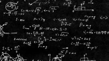 grunge-style matematiksel formül animasyonu, matematik eğitimi için arka plan, fizik ve mühendislik