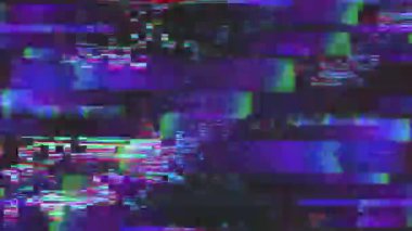 Renkli rgb hatası retro etkisi, problem kavramı, kusur, arıza, ve eski kötü TV sinyalleri, tarama hatları ve hasarlı ekran