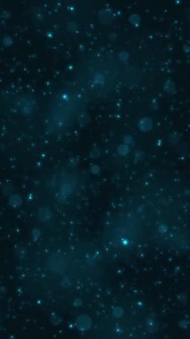 Parlayan yumuşak bulanık noktaların dikey yüzen animasyonu siyah arkaplan üzerindeki parçacıklar, film, video düzenleme ve görsel efekt için mükemmel