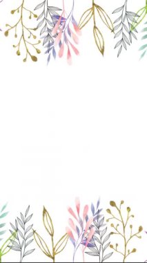 Bahar mevsimi için el sallayan yaprakların dikey animasyonu