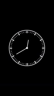 Sade siyah arkaplanda hareket eden elleri hızla geri sayım yapan analog saat