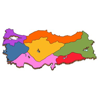 Turkey map illustration hand drawn isolated vector