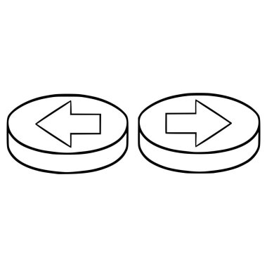 left right button illustration hand drawn outline vector