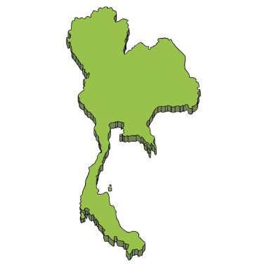 Tayland haritası çizimi elle izole edilmiş vektör