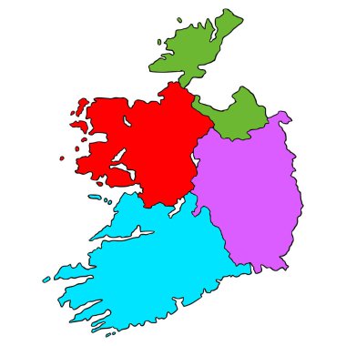 İrlanda haritası çizimi el çizimi izole vektör