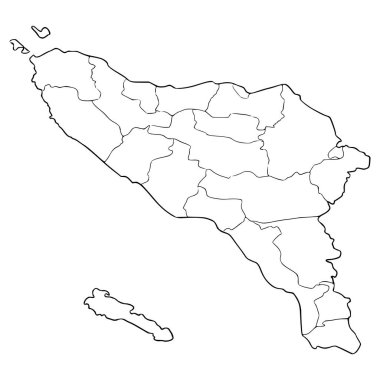 Aceh haritası çizimi el çizimi ana hat vektörü