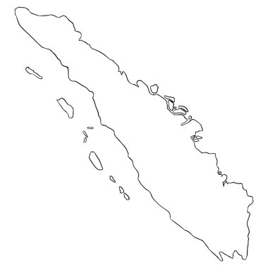 Sumatra harita resimleme el çizimi ana hat vektörü