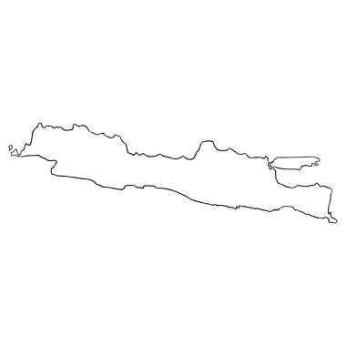 Java adası haritası çizimi el çizimi ana hat vektörü