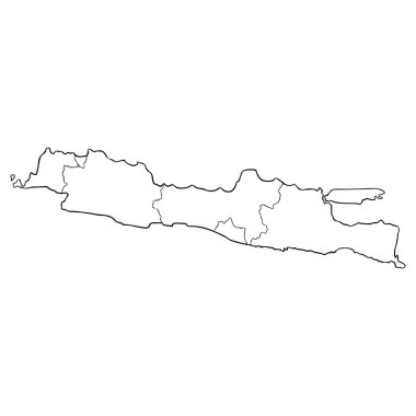 Java adası haritası çizimi el çizimi ana hat vektörü