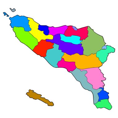Aceh haritası çizimi elle izole edilmiş vektör