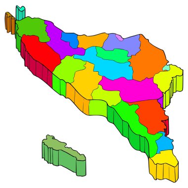 Aceh haritası çizimi elle izole edilmiş vektör