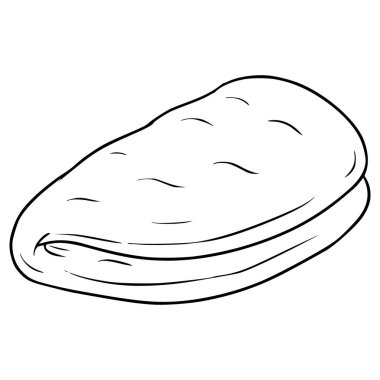 düz ekmek çizimi el çizimi ana hat vektörü