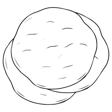 düz ekmek çizimi el çizimi ana hat vektörü