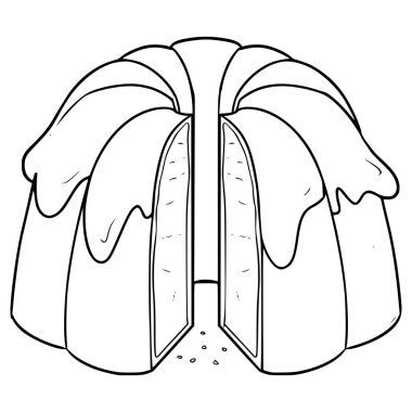 bodt cake illüstrasyon el çizimi ana hat vektörü