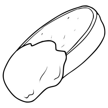 Sos resimli sarımsaklı ekmek ana hatlarıyla çizilmiş vektör