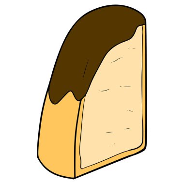 Bir dilim kek illüstrasyonu el çizimi izole vektör