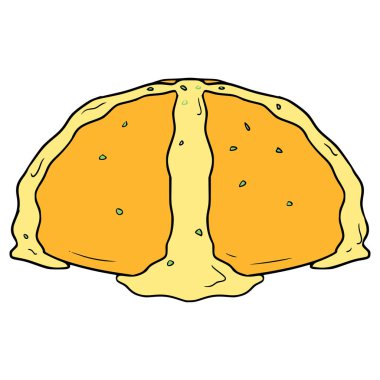 Kore sarımsaklı peynirli ekmek çizimi izole edilmiş vektör çizimi