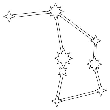 Ara takımyıldızı resimleme el çizimi ana hat vektörü