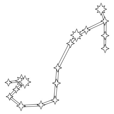 Scorpius takımyıldızı çizim el çizimi ana hat vektörü