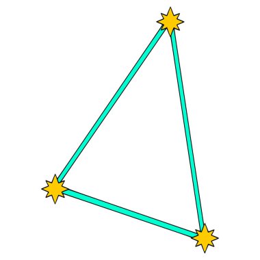 Hydrus takımyıldızı çizim eli izole edilmiş vektörü çizdi