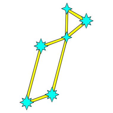 Lyra takımyıldızı çizim el izole vektörü