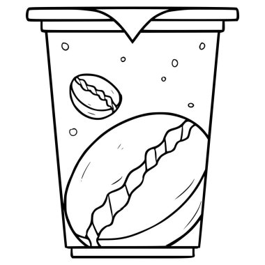 Mühürlü kahve içeceği çizim el çizimi taslak vektör