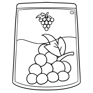 Üzüm suyu kesesi çizimi el çizimi taslak vektör