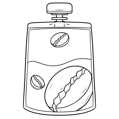 kahve kesesi illüstrasyon el çizimi taslak vektör